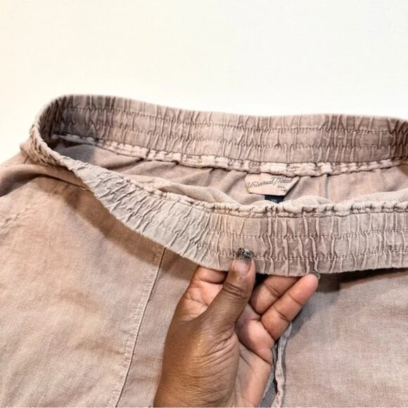 Universal Thread Linen Blend Shorts Taupe Drawstring Cuffed Hem, Size XXL - Picture 5 of 12